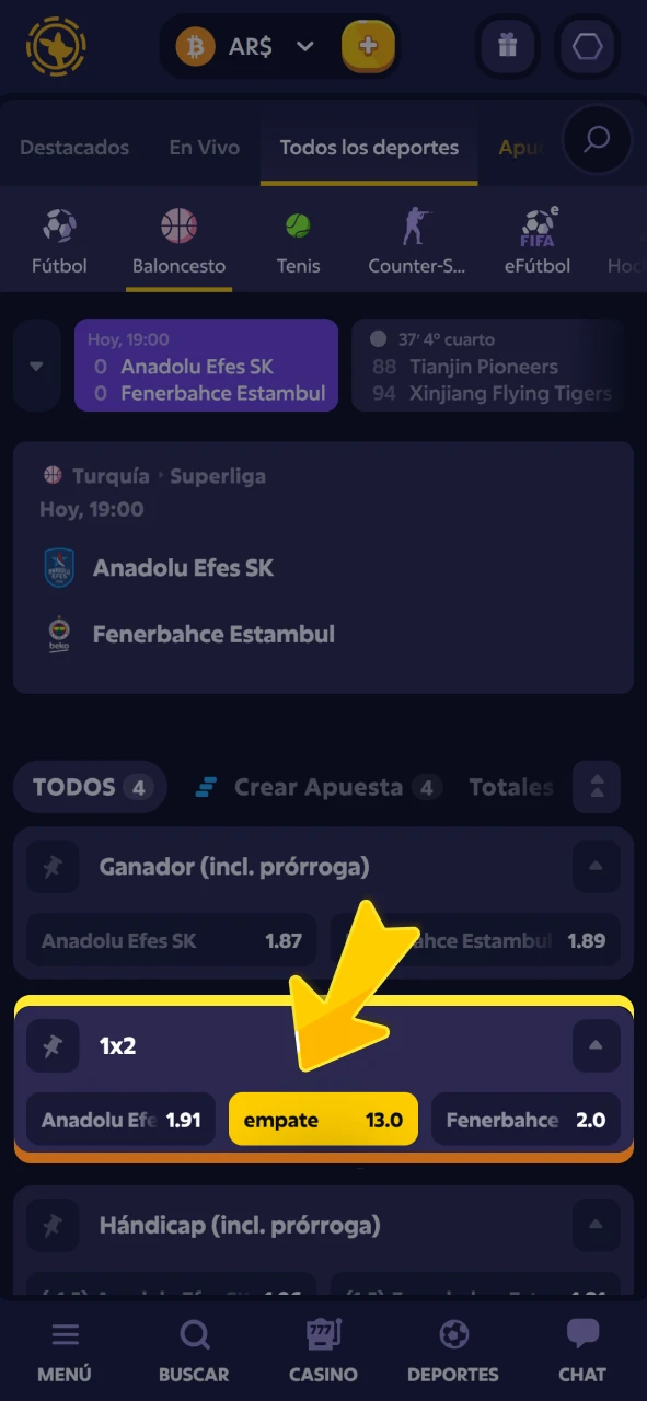 Elija su mercado de básquet preferido en oficial Roobet casa apuestas.