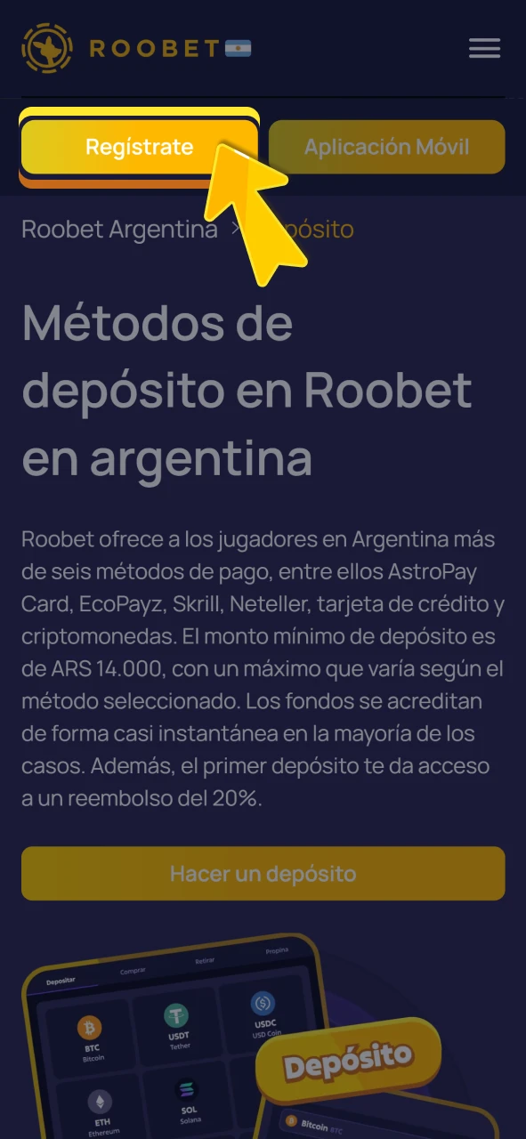 Inicie su registro de usuario en la plataforma oficial de Roobet.