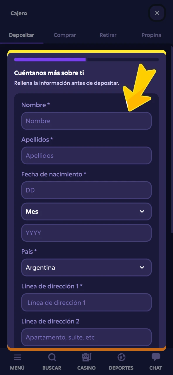 Valide su identidad personal dentro del sistema oficial de Roobet.
