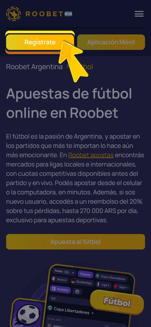Inicie su registro de usuario en la plataforma oficial de Roobet.