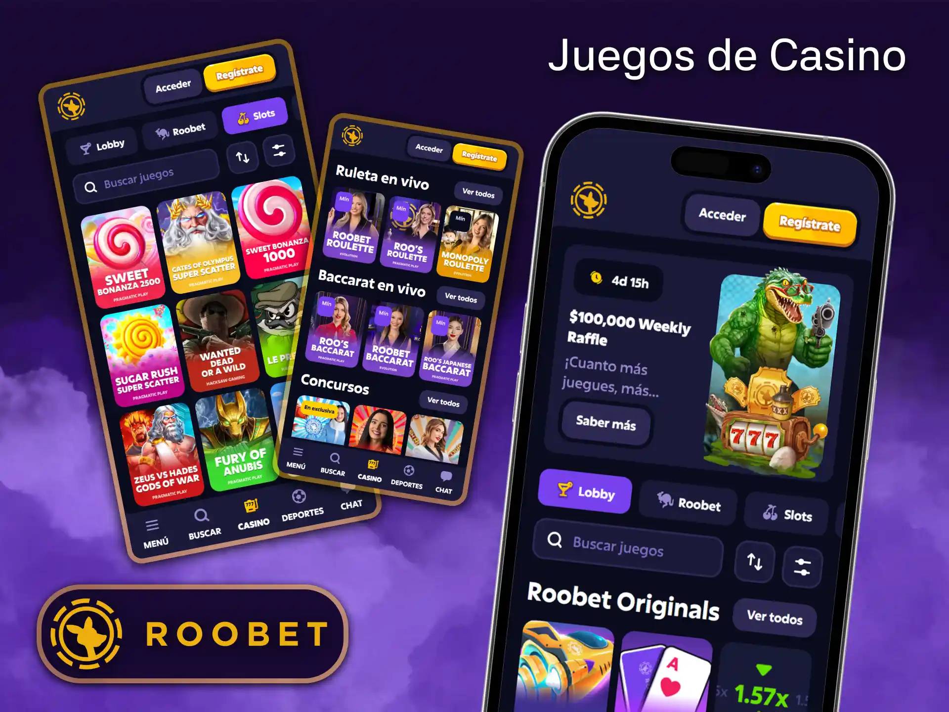 Accede a la mejor selección de juegos de casino a través de la aplicación Roobet.