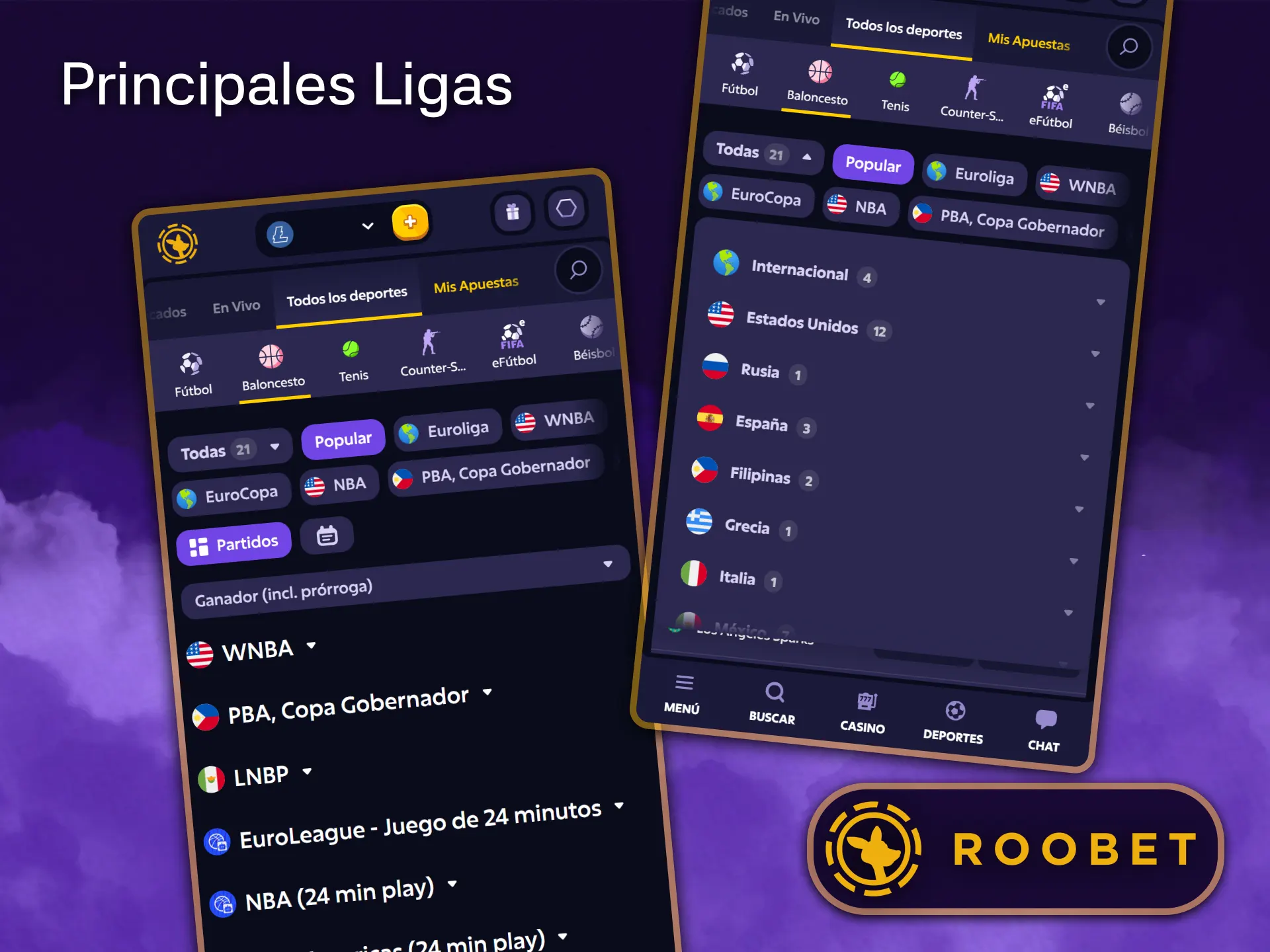 Apuesta en la NBA y en las mejores ligas de baloncesto del mundo con Roobet.