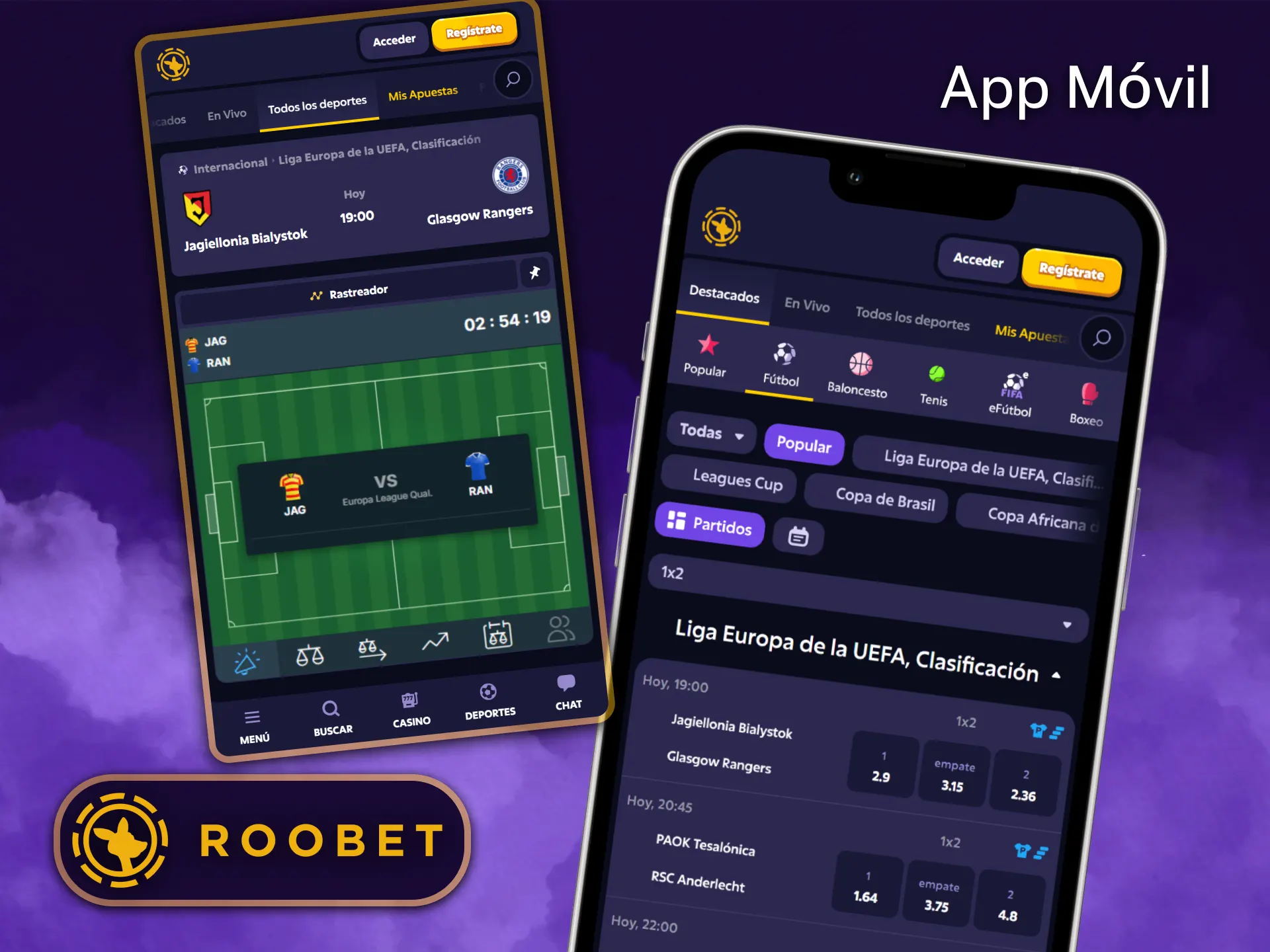 Realiza tus apuestas de fútbol de forma rápida y sencilla con la aplicación Roobet.