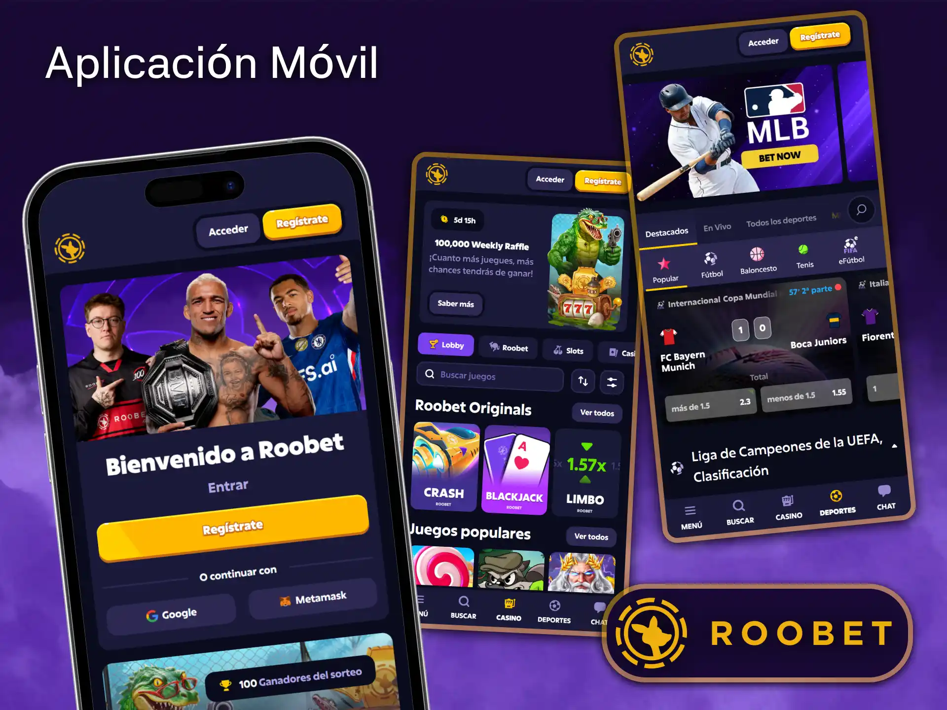 Disfruta de las mejores oportunidades de casino y apuestas con la aplicación móvil de Roobet.