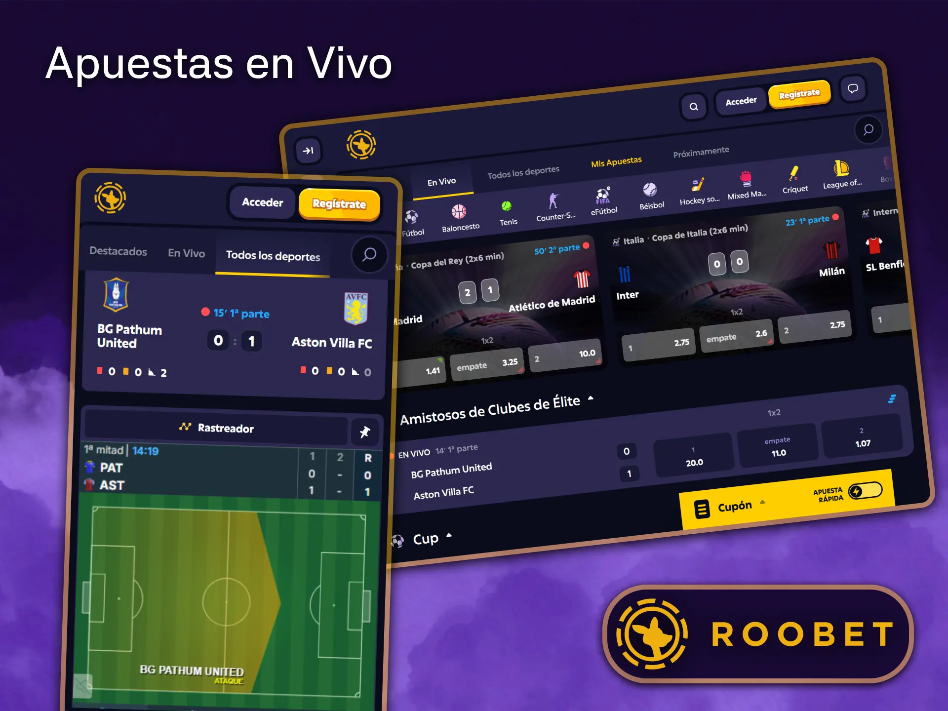 Vive la emoción de las apuestas deportivas en directo con Roobet.