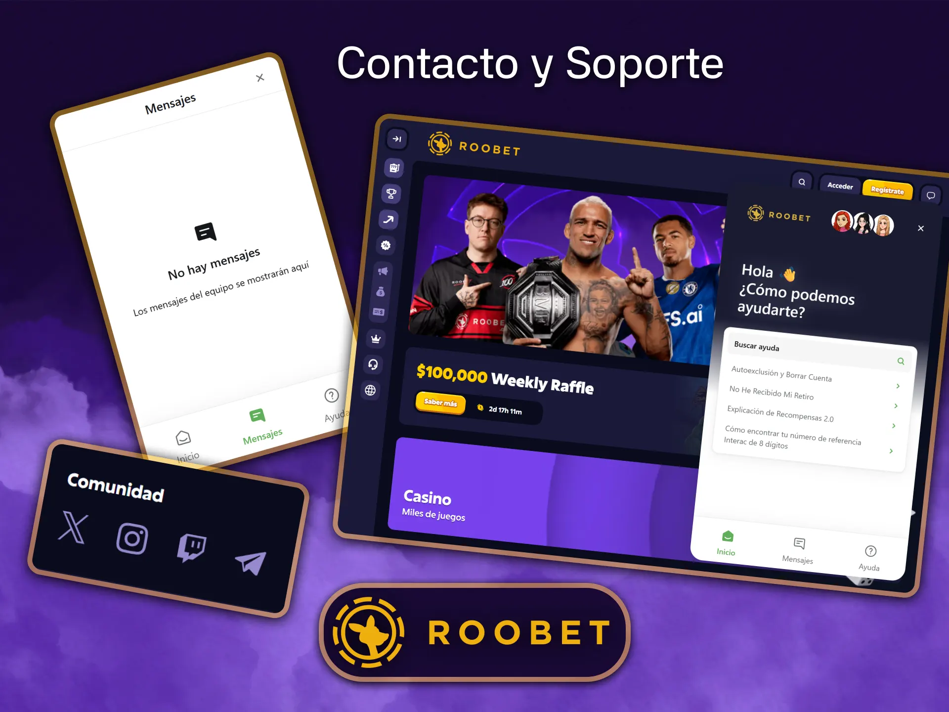 Gracias al excelente servicio de atención al cliente de Roobet, recibirá atención personalizada y asistencia rápida.