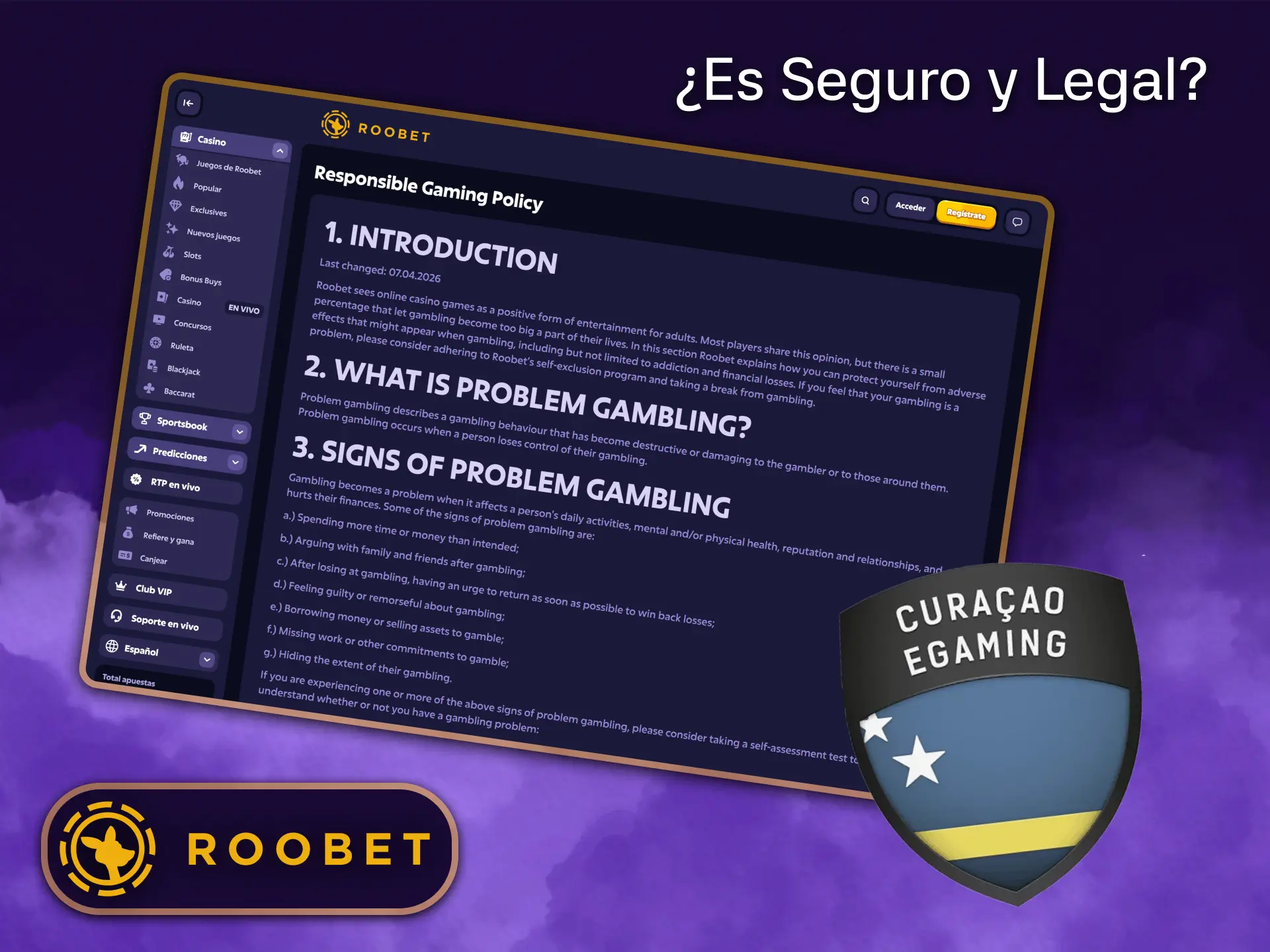 Juega en la casa de apuestas legal y segura Roobet.