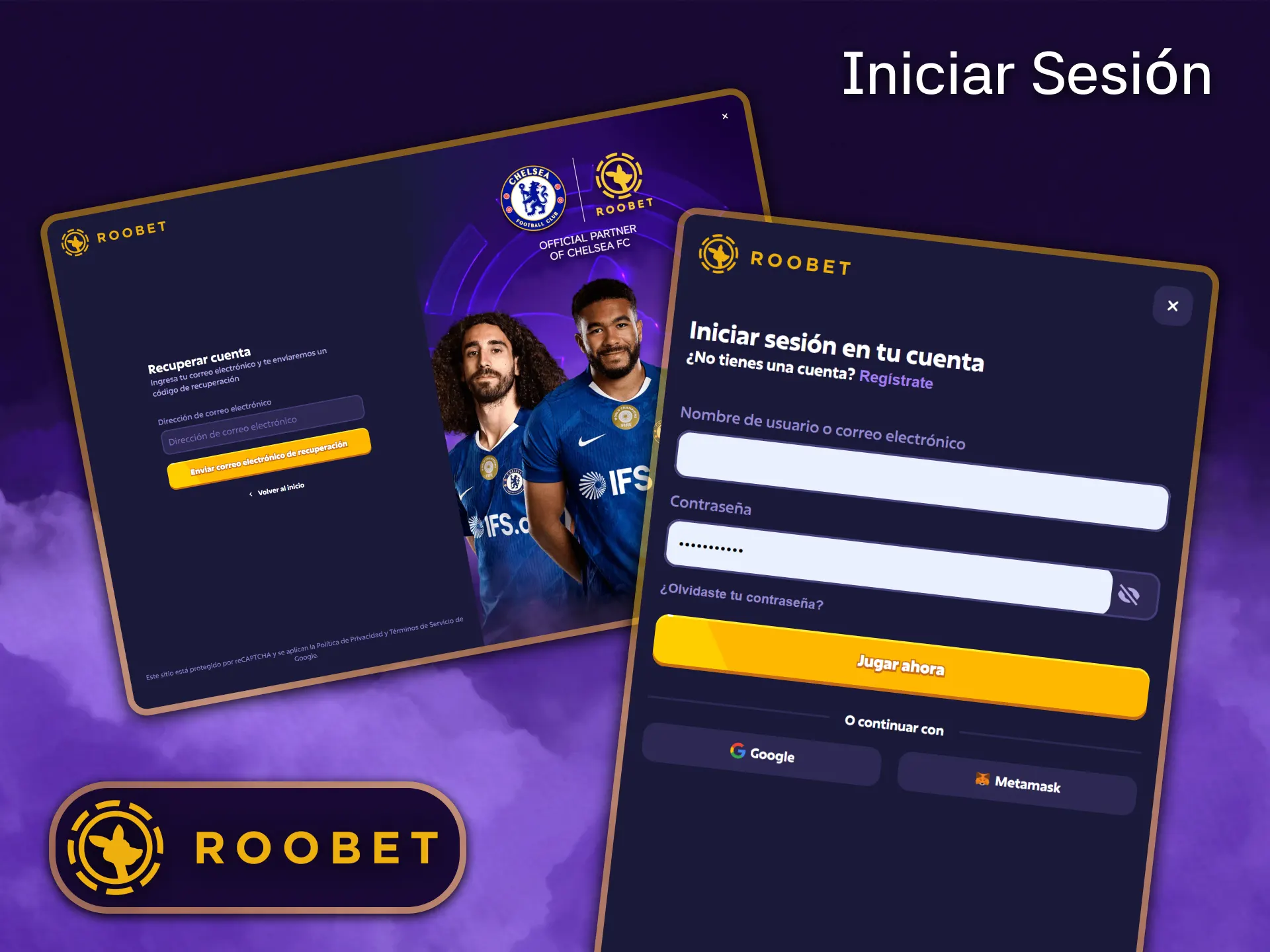 Inicia sesión de forma rápida y segura para sacar el máximo partido a tu experiencia en Roobet.