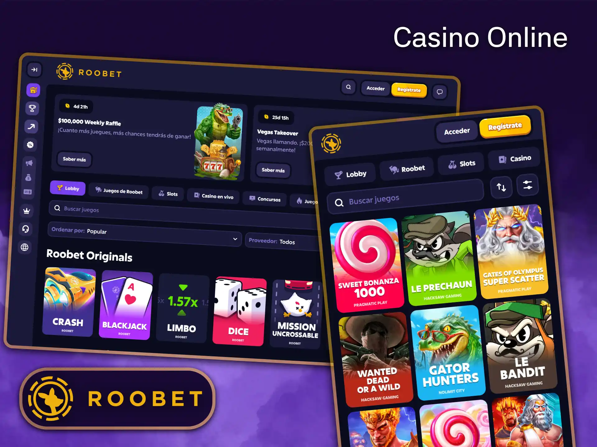 Descubre una increíble variedad de tragamonedas y juegos online exclusivos en Roobet.