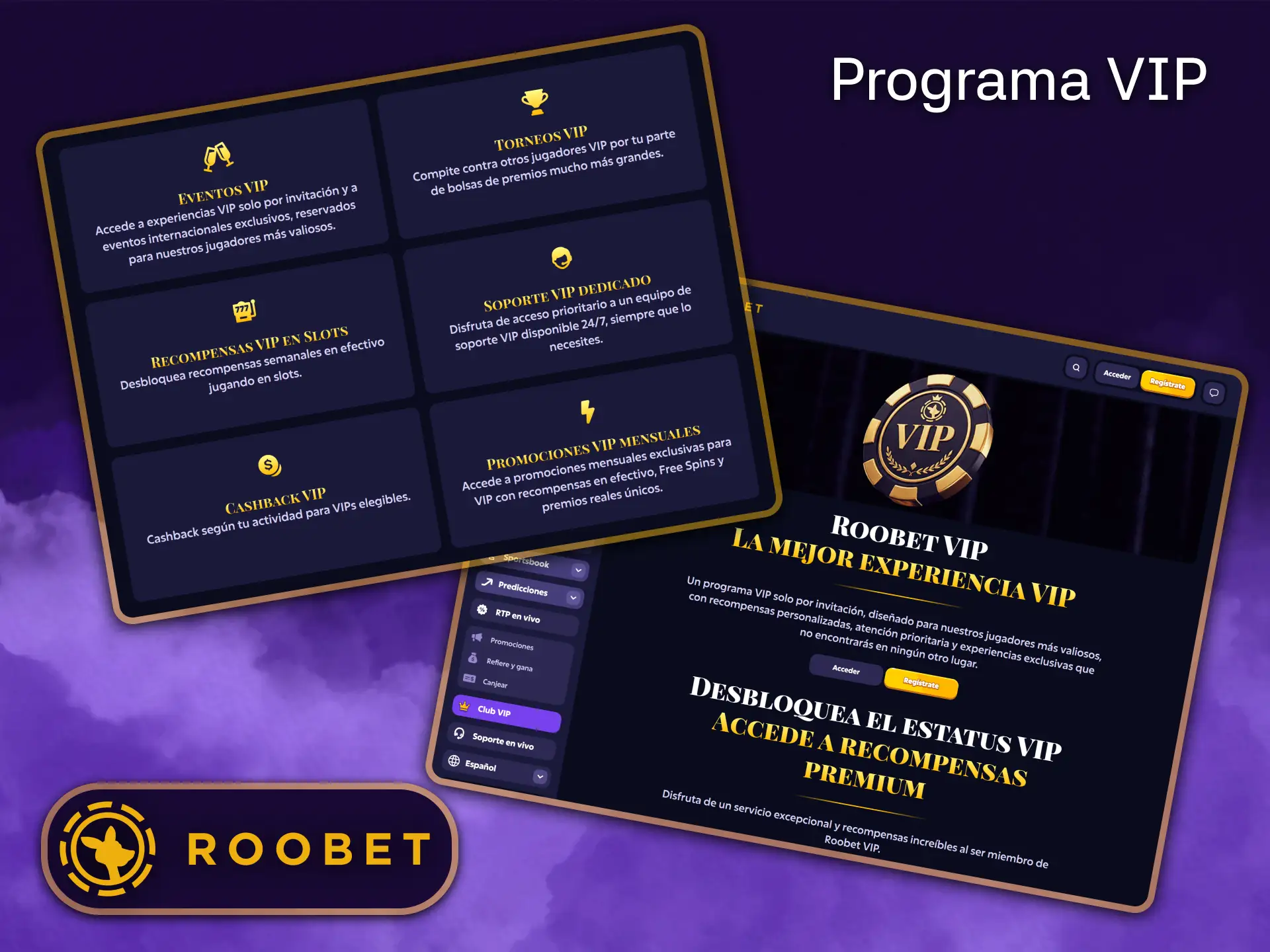 Aprovecha las ventajas y recompensas exclusivas del programa VIP de Roobet.