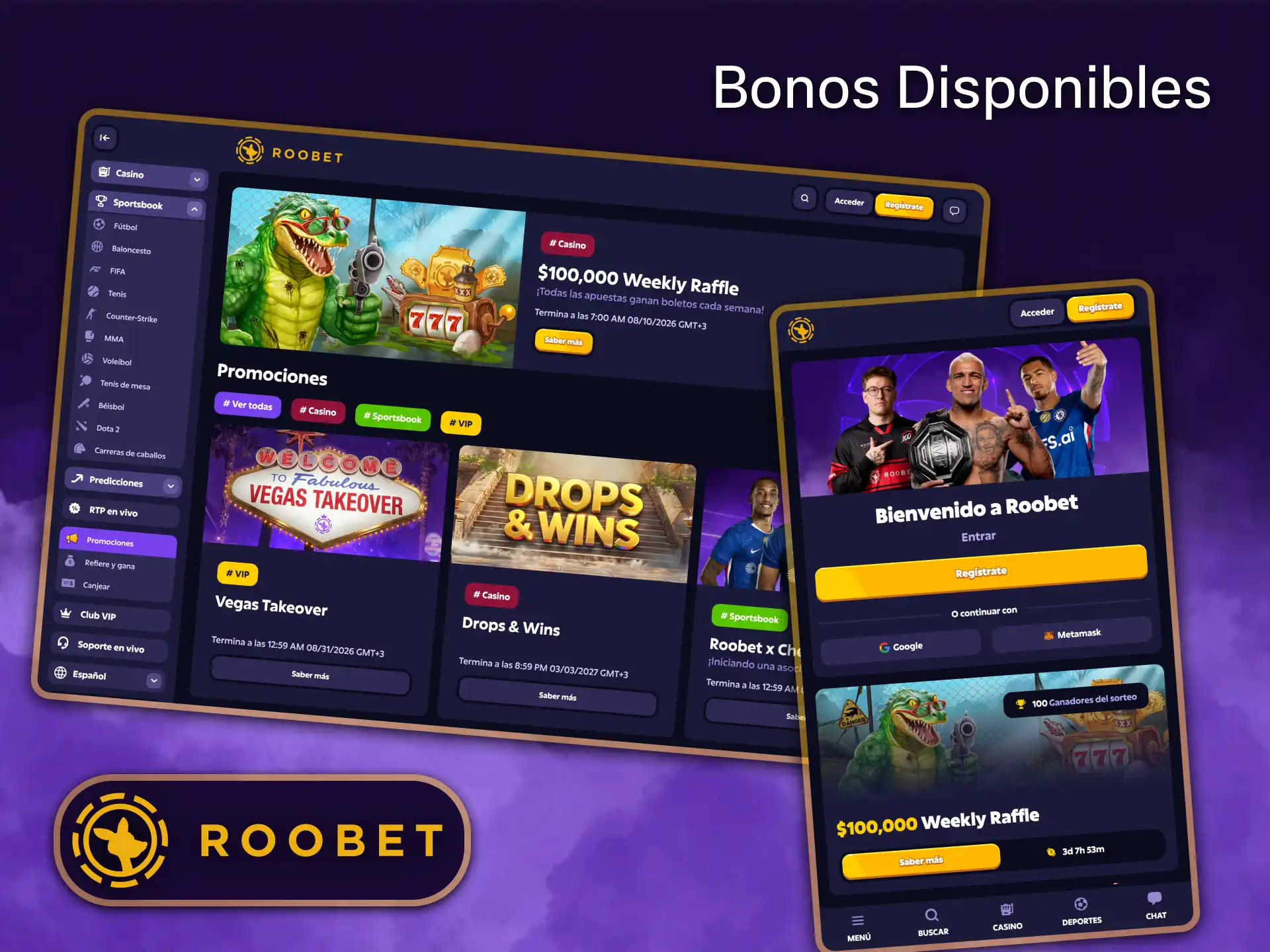 Descubre la increíble variedad de bonos y promociones semanales disponibles en Roobet.