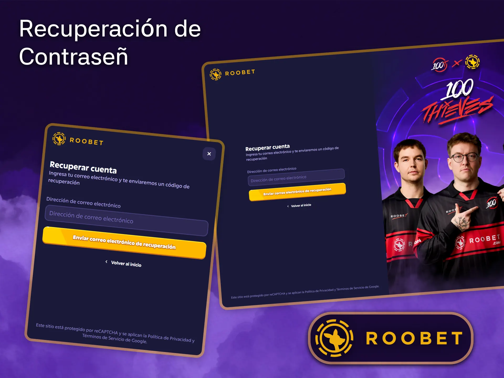 Recupera el acceso a tu cuenta de Roobet de forma fácil, rápida y segura.