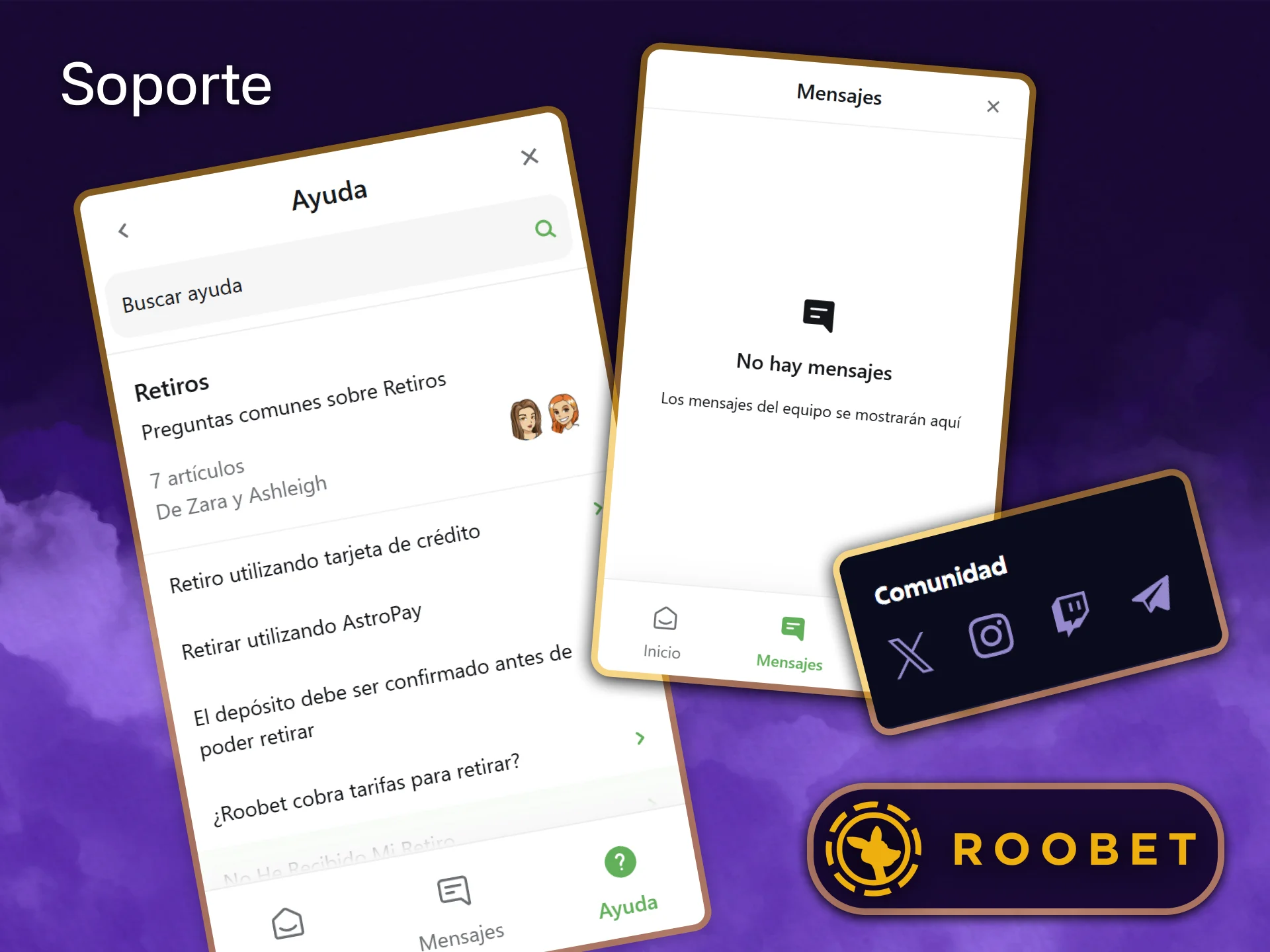 Si tiene alguna pregunta sobre cómo retirar fondos, consulte la sección de ayuda de Roobet.