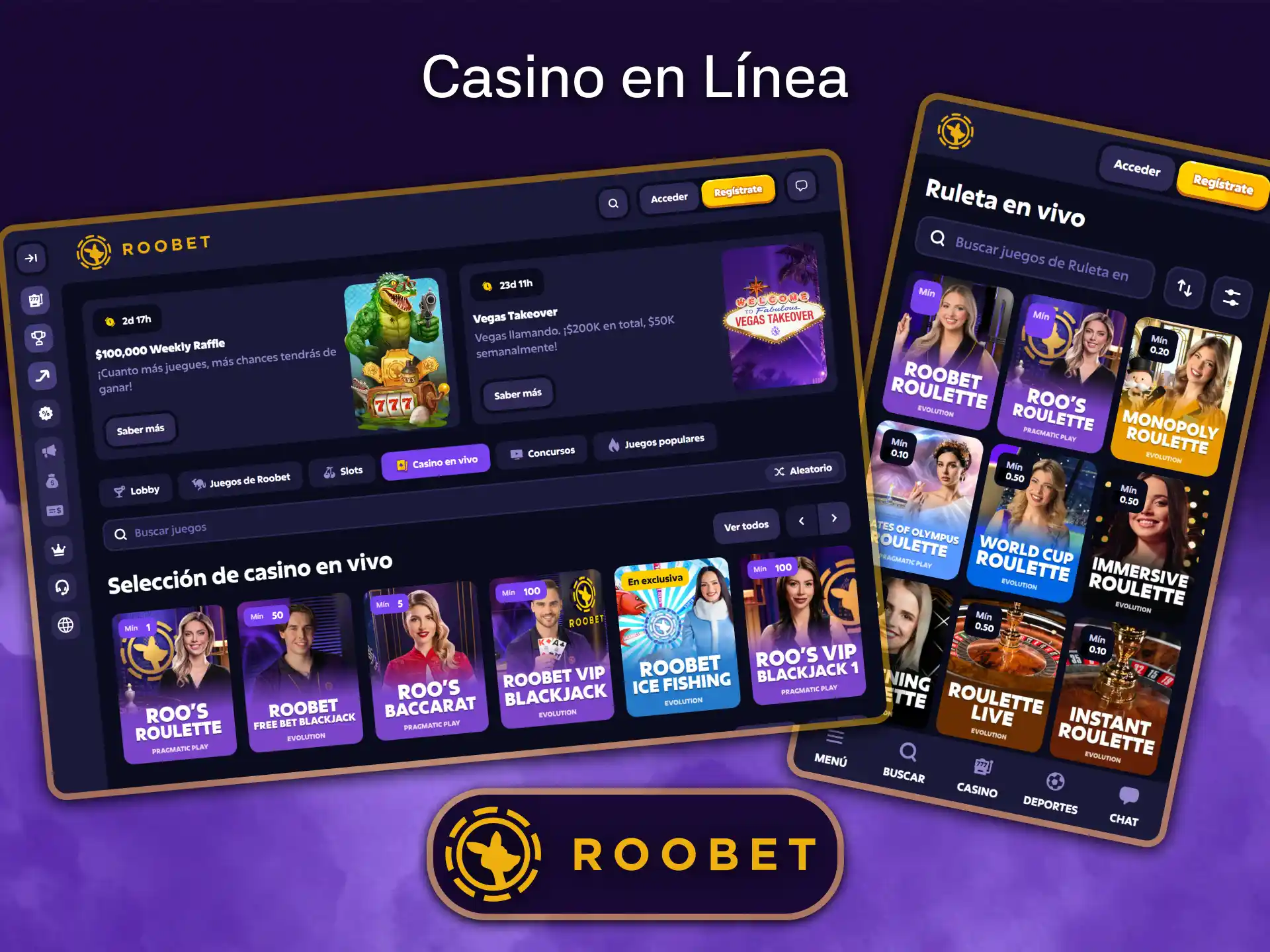 Sumérgete en miles de emocionantes juegos de azar en el moderno casino Roobet.