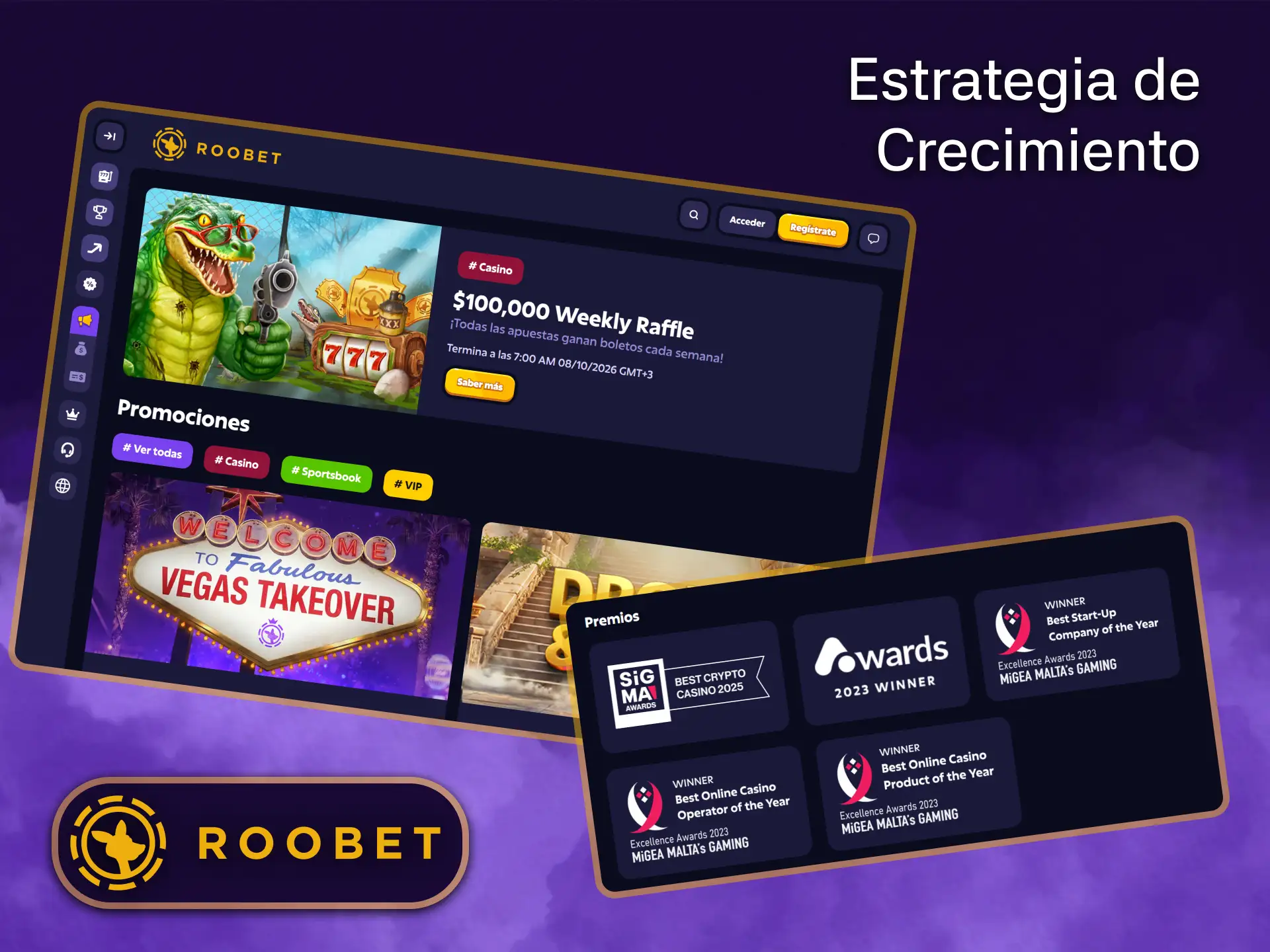La innovación constante y una reputación galardonada han mantenido a Roobet a la vanguardia de los juegos de casino en todo el mundo.