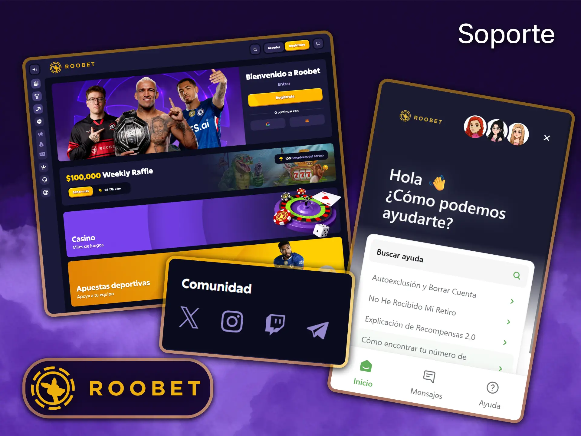 El excelente equipo de atención al cliente de Roobet garantiza una asistencia rápida.