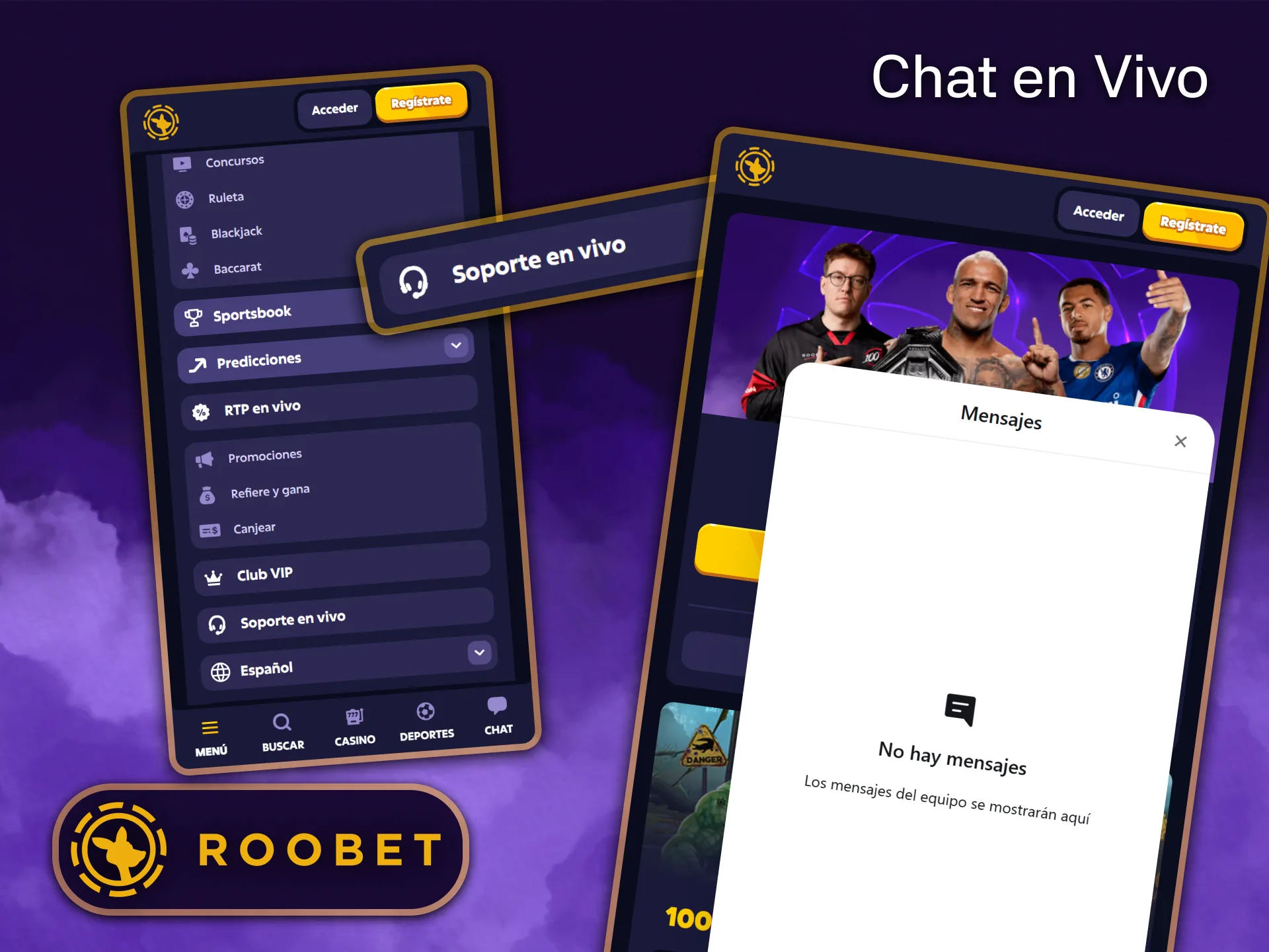 Obtén respuestas instantáneas a tus preguntas con el práctico chat en línea de Roobet.