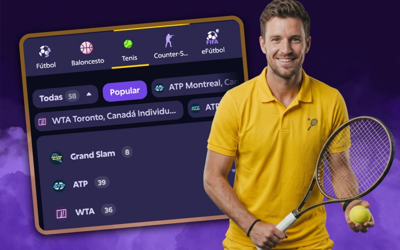Pronostica los resultados de los principales torneos de tenis en la página web de Roobet.