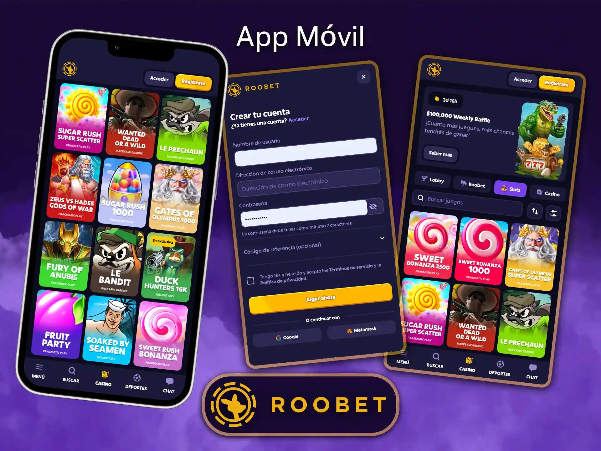 Disfruta de las mejores tragamonedas desde cualquier lugar del mundo con la aplicación móvil de Roobet.