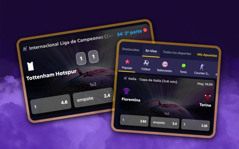 Aprovecha las mejores cuotas en tiempo real al realizar tus apuestas en directo en Roobet.